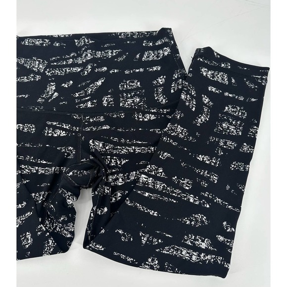 Lululemon Wunder Under Crop Legging Tight (Hi-Rise) Graf Black White Size 6 - Picture 5 of 8